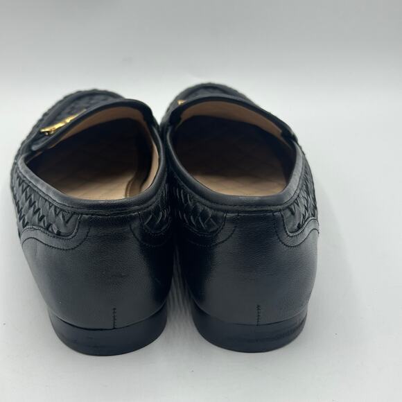J. MCLAUGHLIN Dillon Basket Weave Woven Leather Horsebit Loafer Black Sz 7.5 - Picture 5 of 8